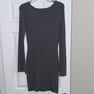 H&M Dark Gray Long Sleeve Dress